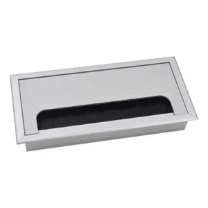Pasacables para escritorio mesas de conferencias en aluminio plateado
