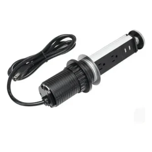 Pasacables para escritorios cocinas muebles 3 tomas + 2 USB aluminio