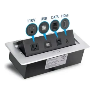 Toma oculto para escritorio mesas carga USB + Data + HDMI aluminio