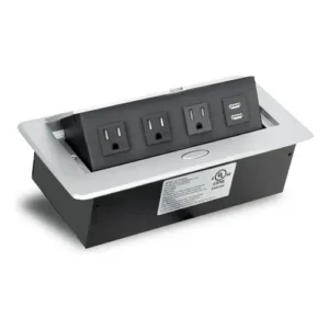 Pasacables de oficina multiple con USB aluminio